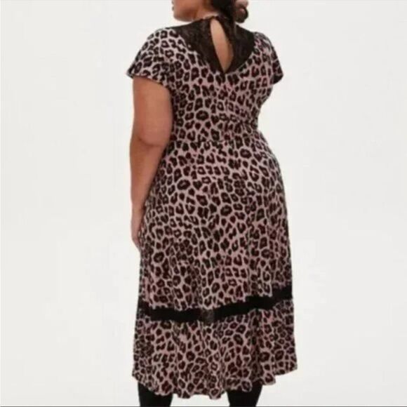 Torrid Leopard Lace Front Pockets Maxi Dress Mobwife Animal Print - Picture 2 of 15